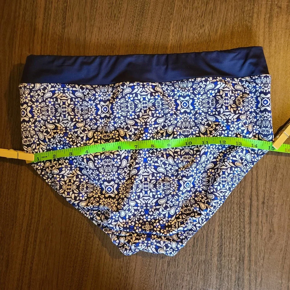 Lands End 2 Piece Tankini Blue and White Floral Size 8 - Picture 11 of 15